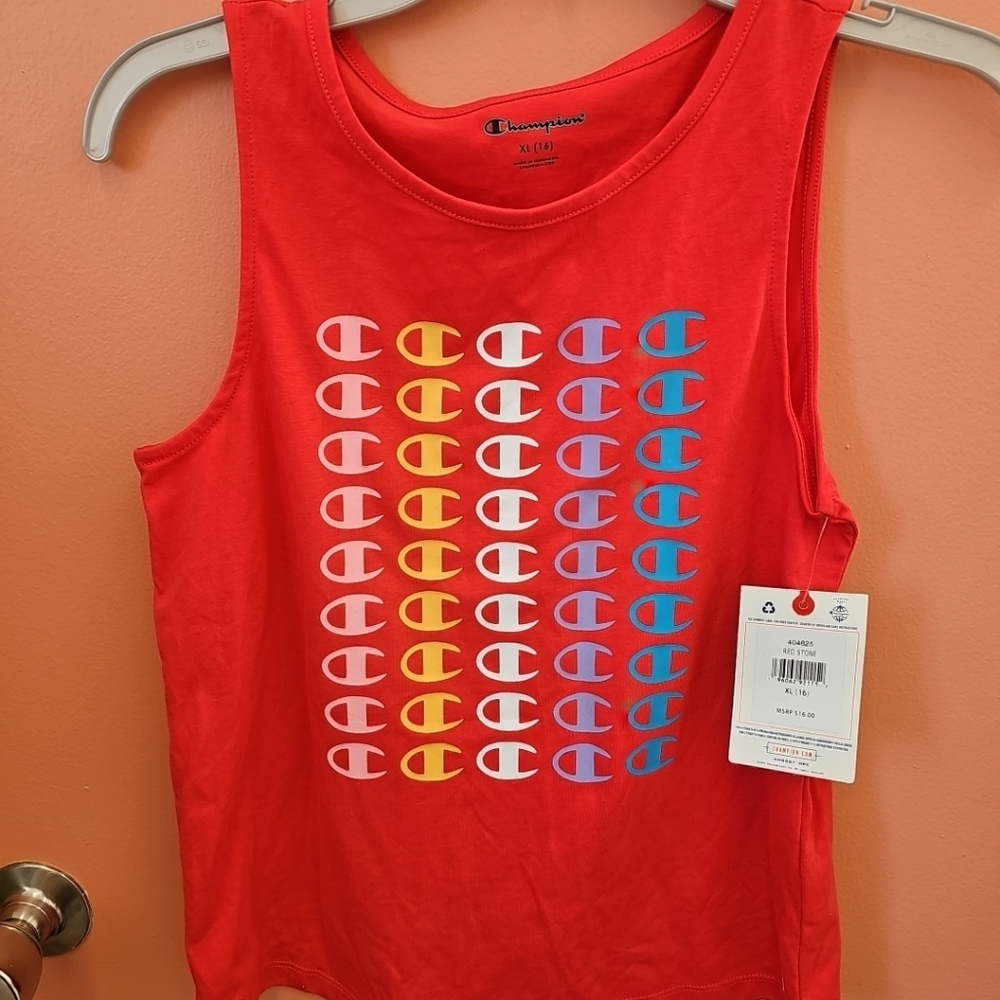 NWT Girls Size XL (16) Champion Red Stone Tank Top